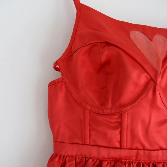 For Love  And Lemons Red Heart Mini Open Back Dress M NWT - Picture 5 of 12